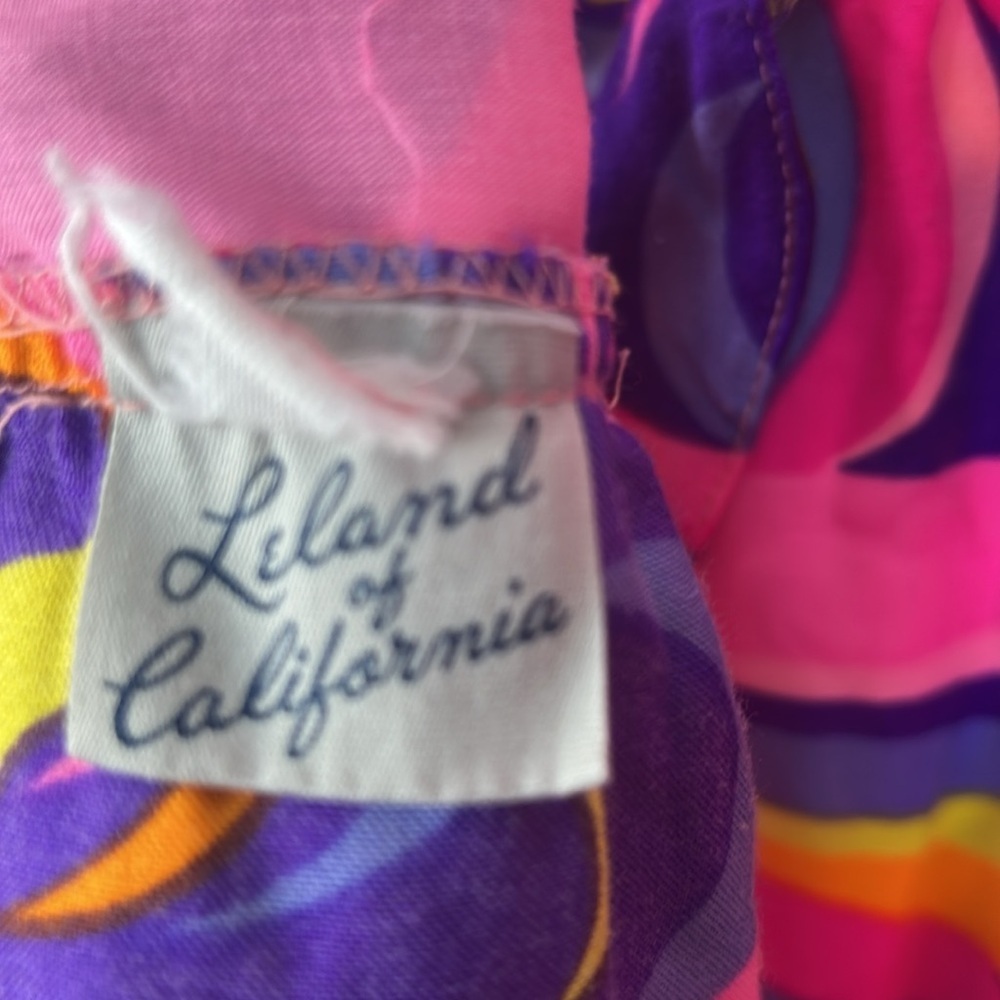 Vintage Liland Of California 1970's Dress Psychedelic Mod 1960's Maxi Dress - Picture 7 of 7